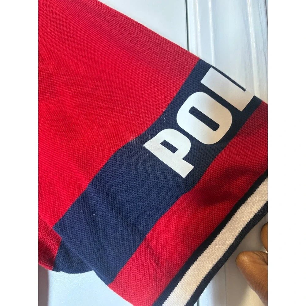 Polo Ralph Lauren Big Pony USA Flag Polo‎ Shirt Mens Large Tall LT